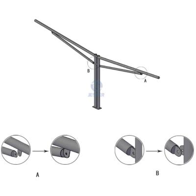 Sistema de montagem de garagens solares de aço galvanizado tipo Y